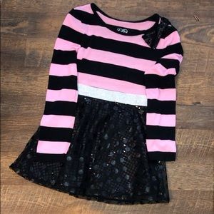 Young Girls Cute Pink/ Black Dress